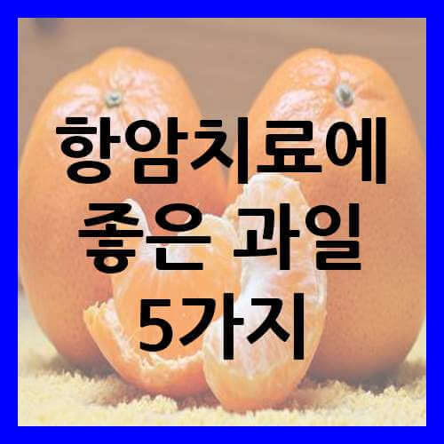 항암치료에 좋은 과일 5가지