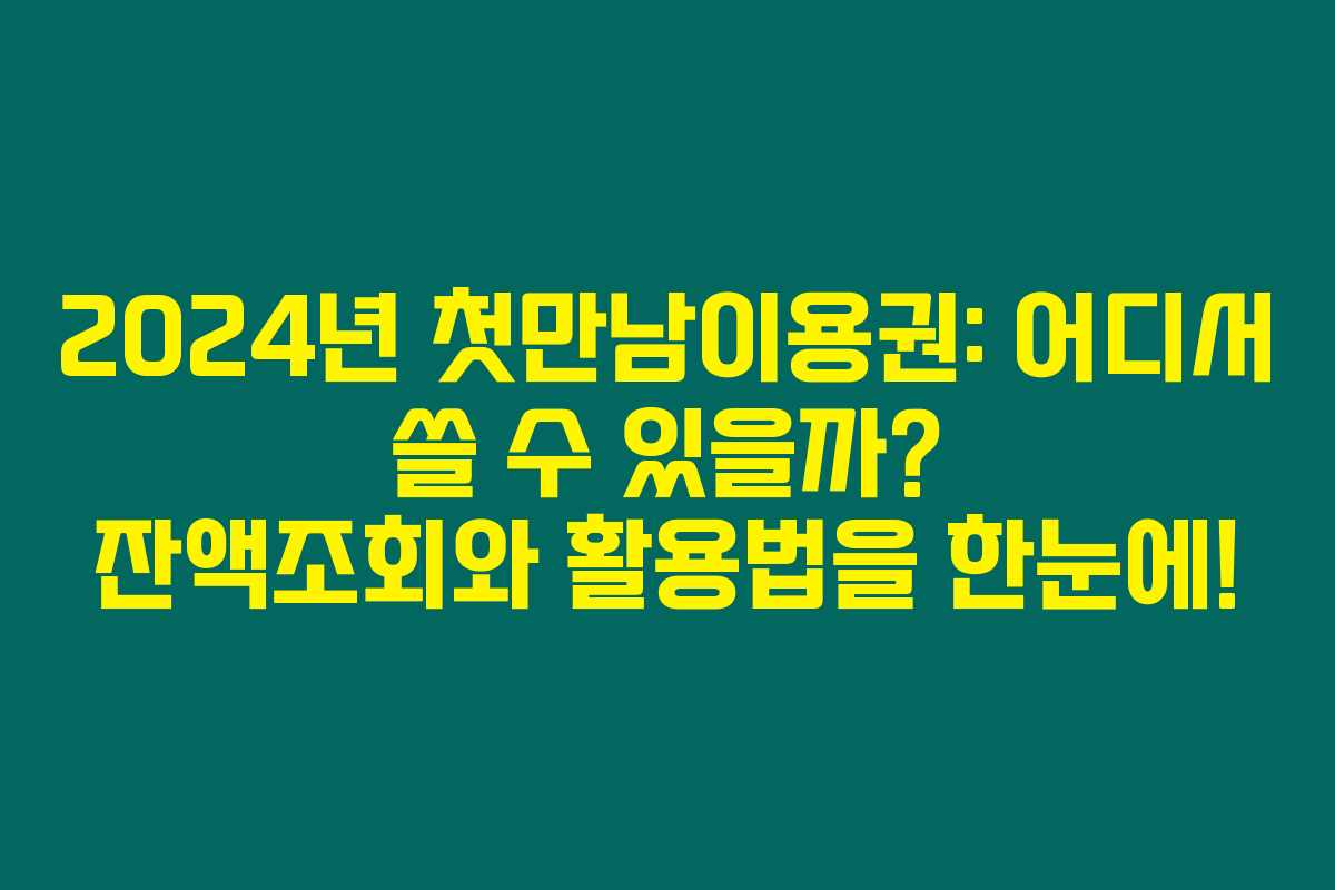 2024년 첫만남이용권: 어디서 쓸 수 있을까? 잔액조회와 활용법을 한눈에!