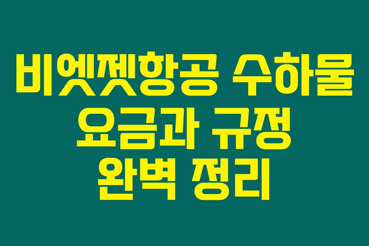 비엣젯항공 수하물 요금과 규정 완벽 정리 비엣젯항공 수하물 요금과 규정 완벽 정리