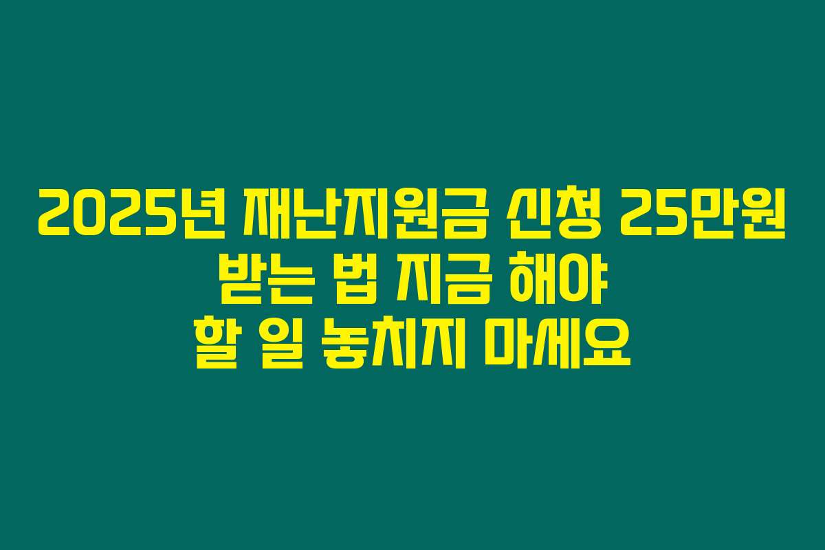 2025년 재난지원금 신청 25만원 받는 법 지금 해야 할 일 놓치지 마세요