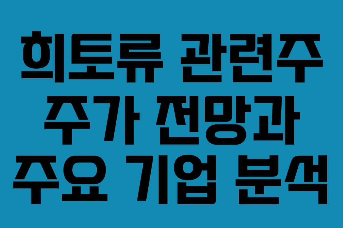 희토류 관련주 주가 전망과 주요 기업 분석