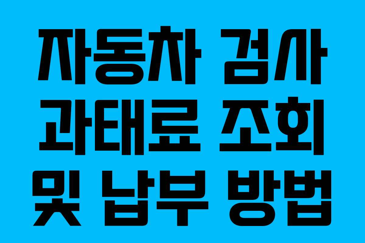 자동차 검사 과태료 조회 및 납부 방법