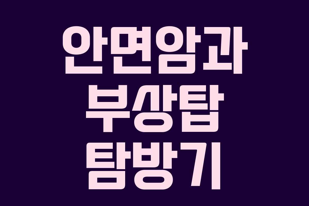 안면암과 부상탑 탐방기