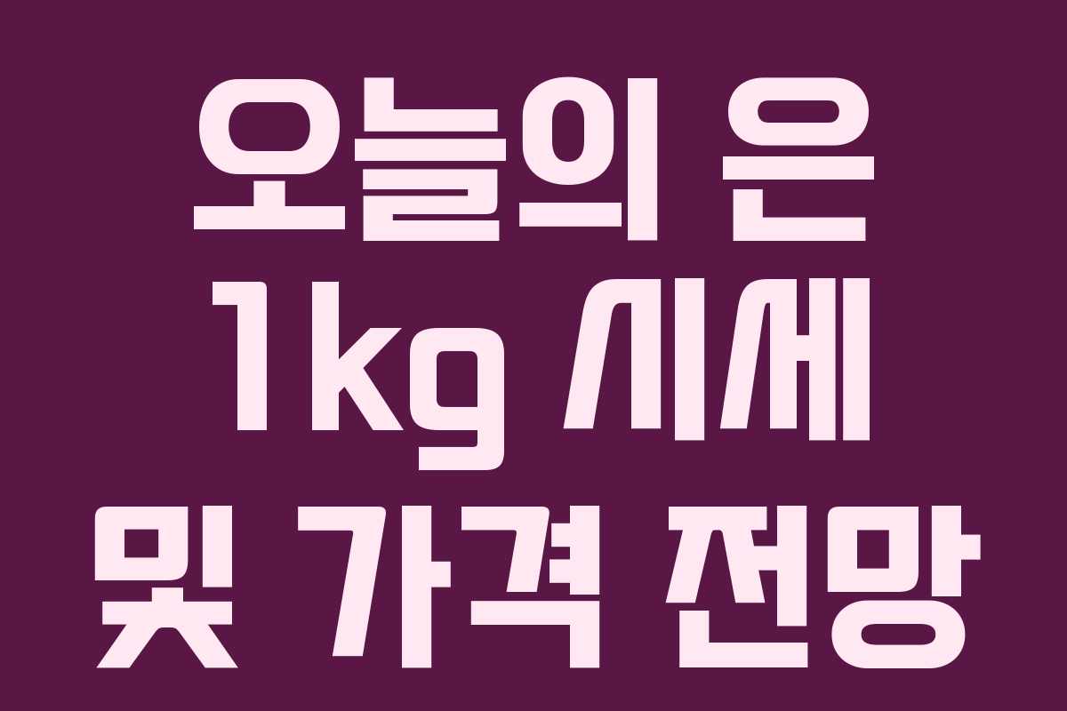 오늘의 은 1kg 시세 및 가격 전망