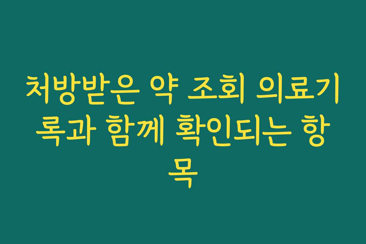 처방받은 약 조회 의료기록과 함께 확인되는 항목