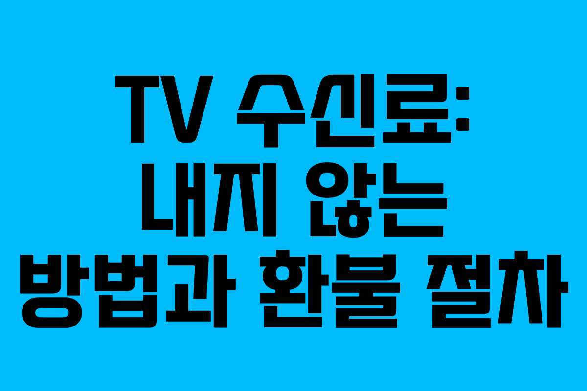 TV 수신료: 내지 않는 방법과 환불 절차