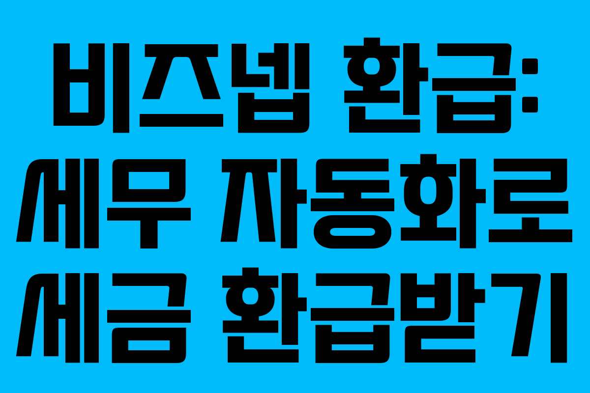 비즈넵 환급: 세무 자동화로 세금 환급받기