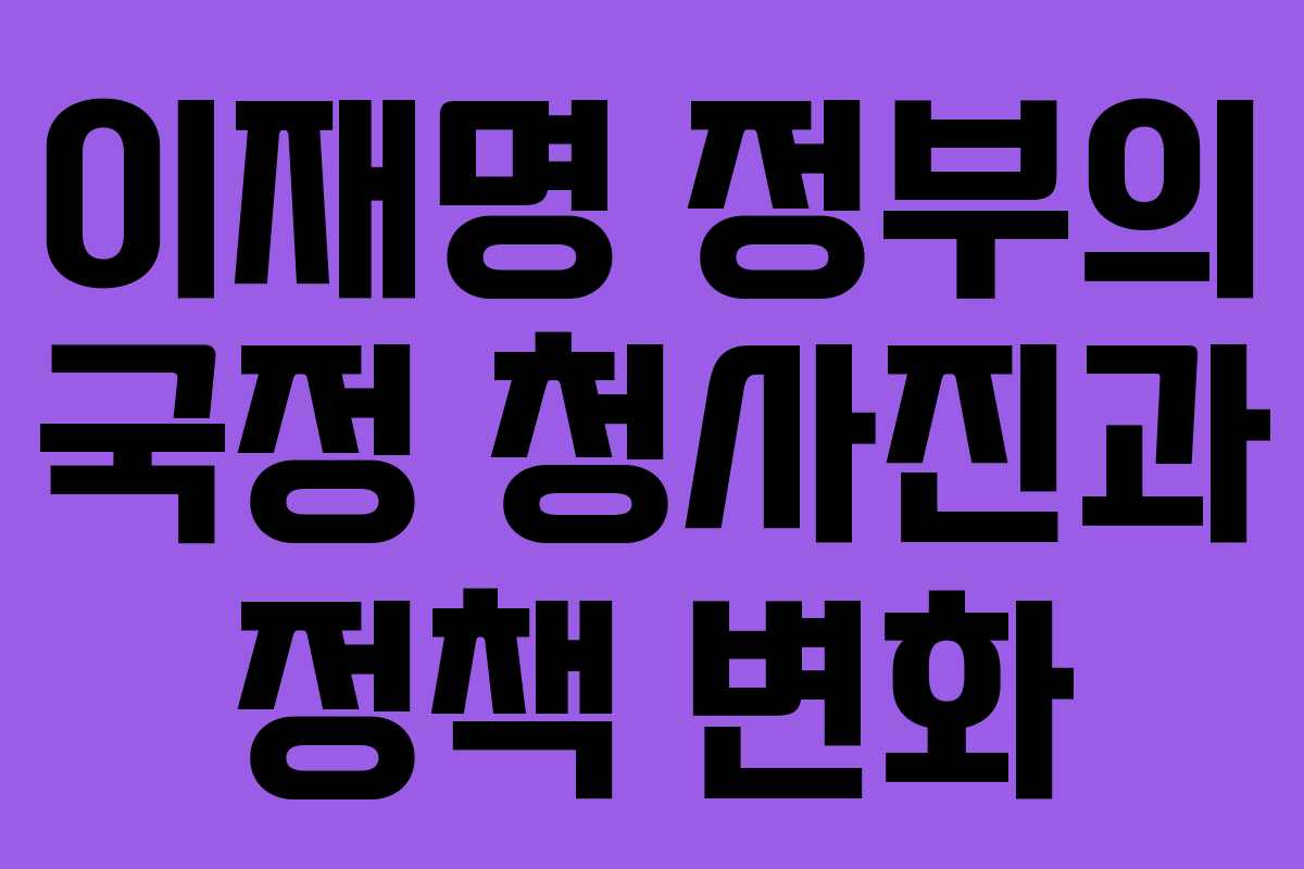 이재명 정부의 국정 청사진과 정책 변화 이재명 정부의 국정 청사진과 정책 변화