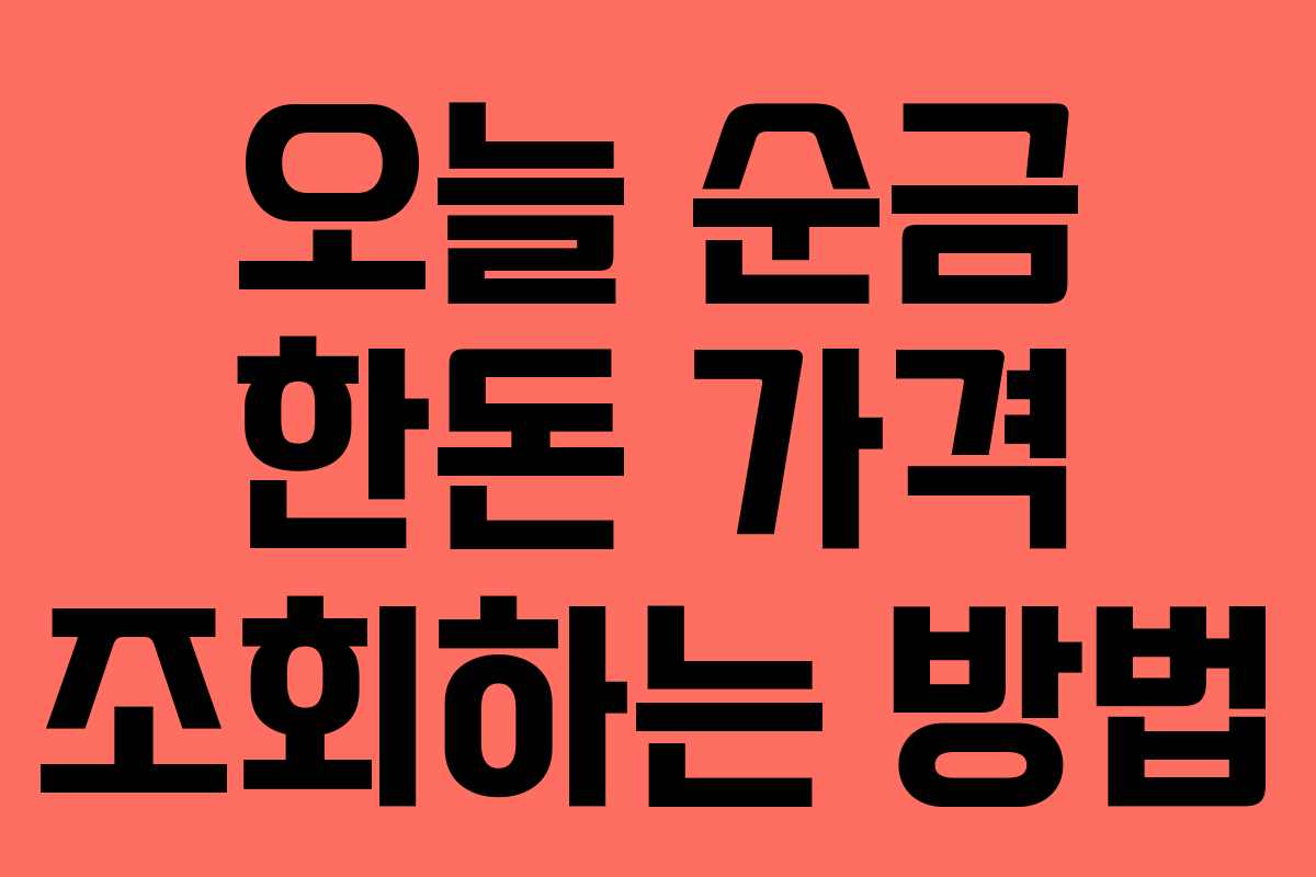 오늘 순금 한돈 가격 조회하는 방법