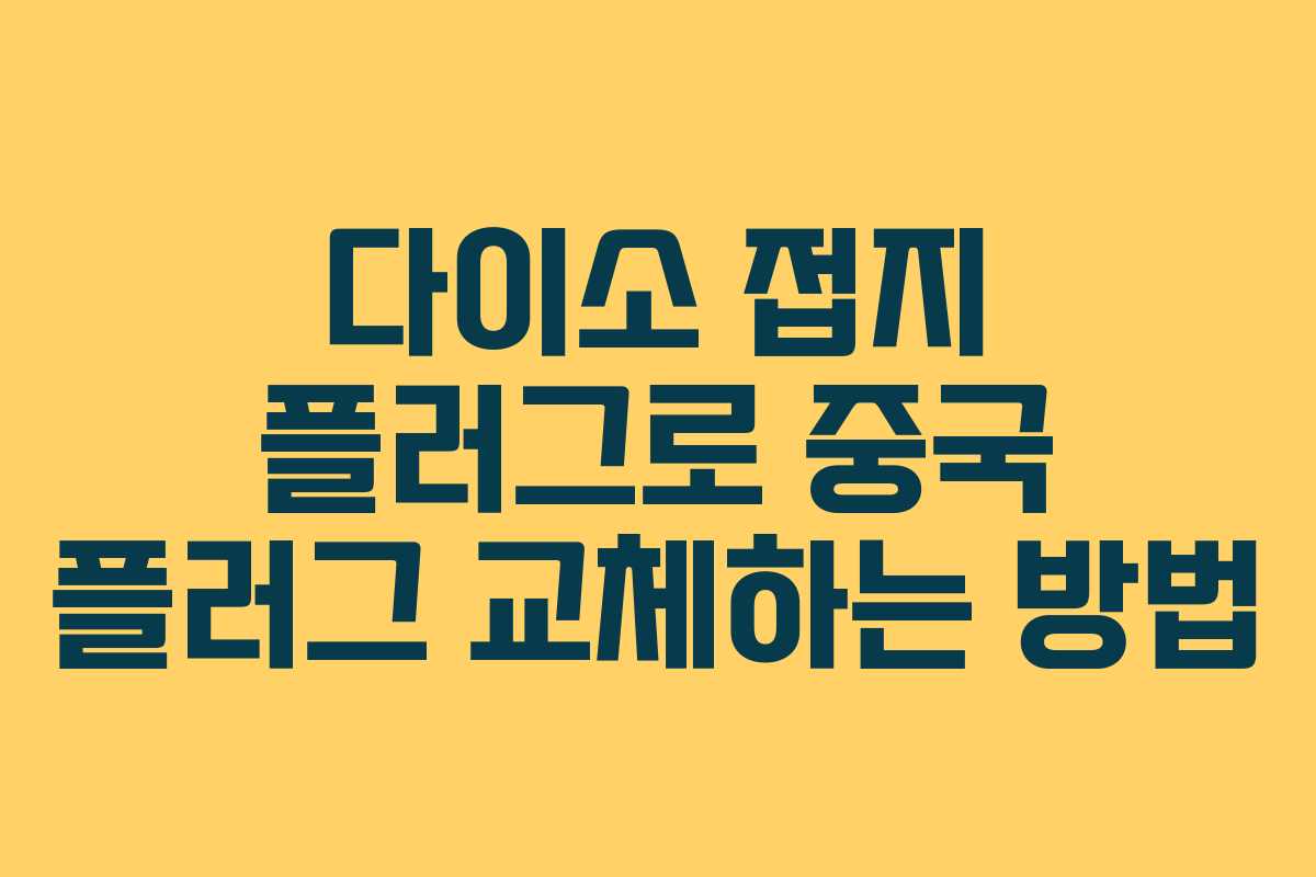 다이소 접지 플러그로 중국 플러그 교체하는 방법