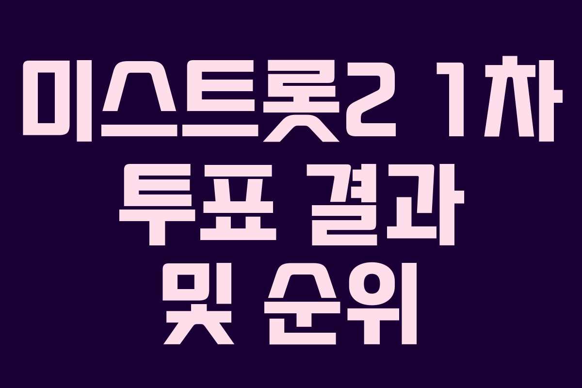 미스트롯2 1차 투표 결과 및 순위