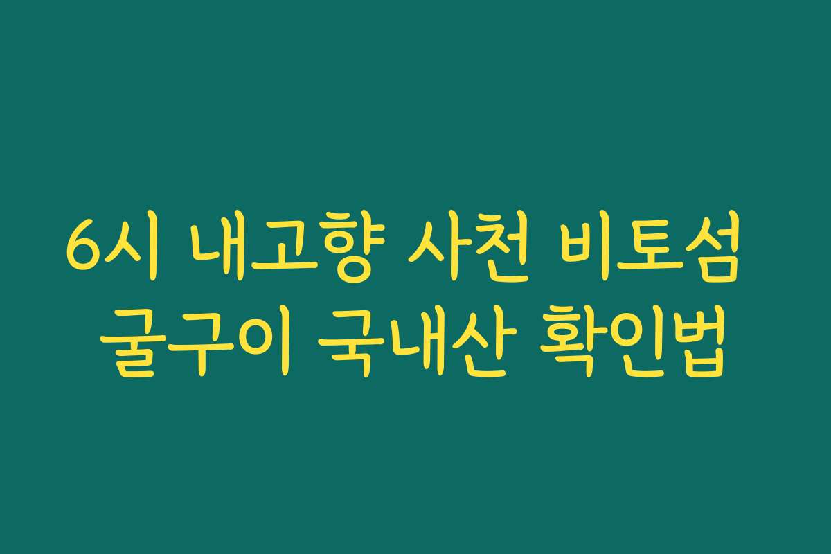 6시 내고향 사천 비토섬 굴구이 국내산 확인법 6시 내고향 사천 비토섬 굴구이 국내산 확인법