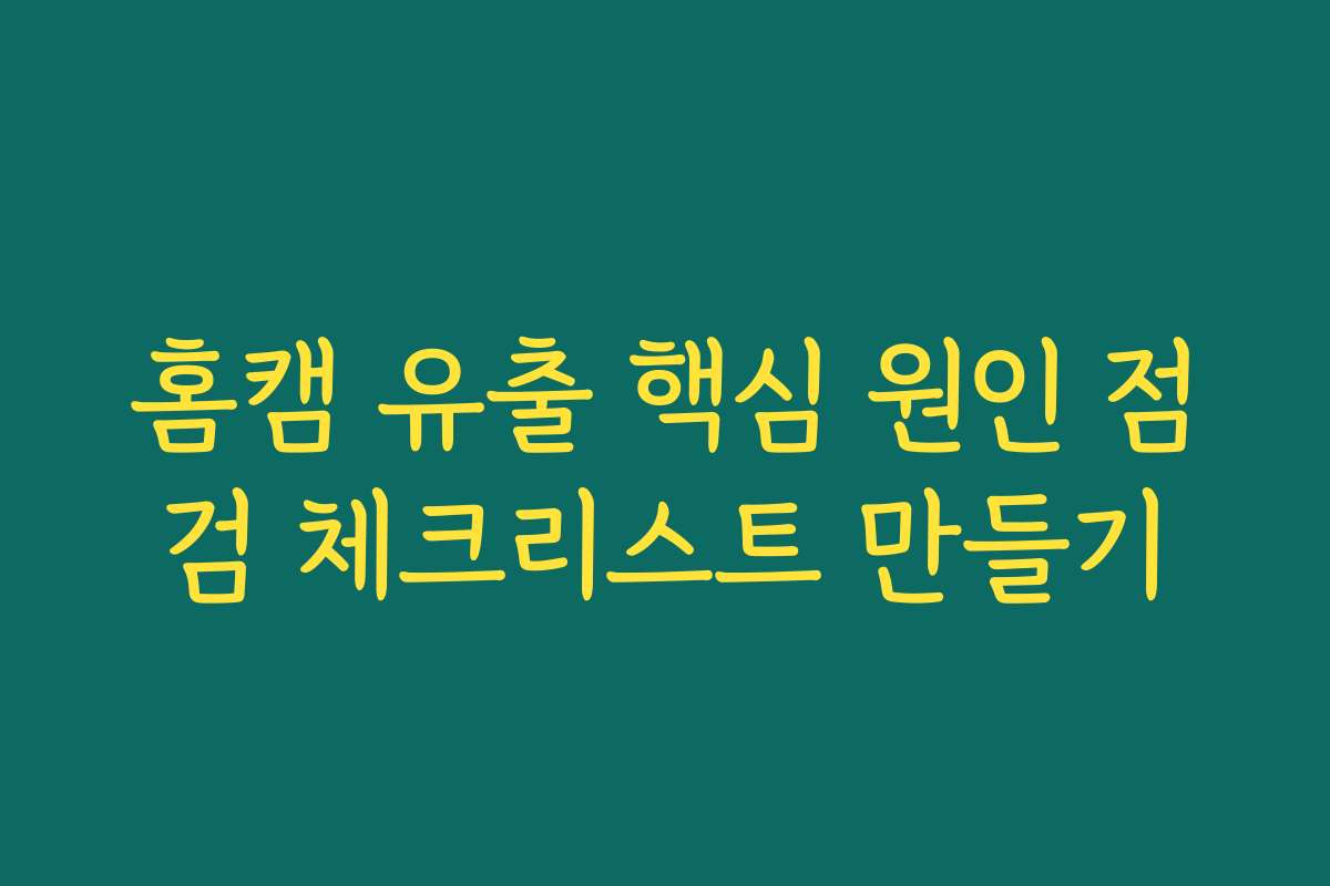 홈캠 유출 핵심 원인 점검 체크리스트 만들기