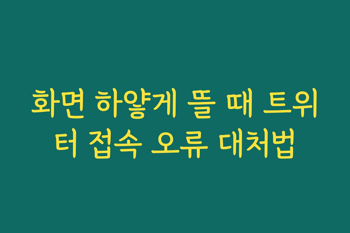 화면 하얗게 뜰 때 트위터 접속 오류 대처법