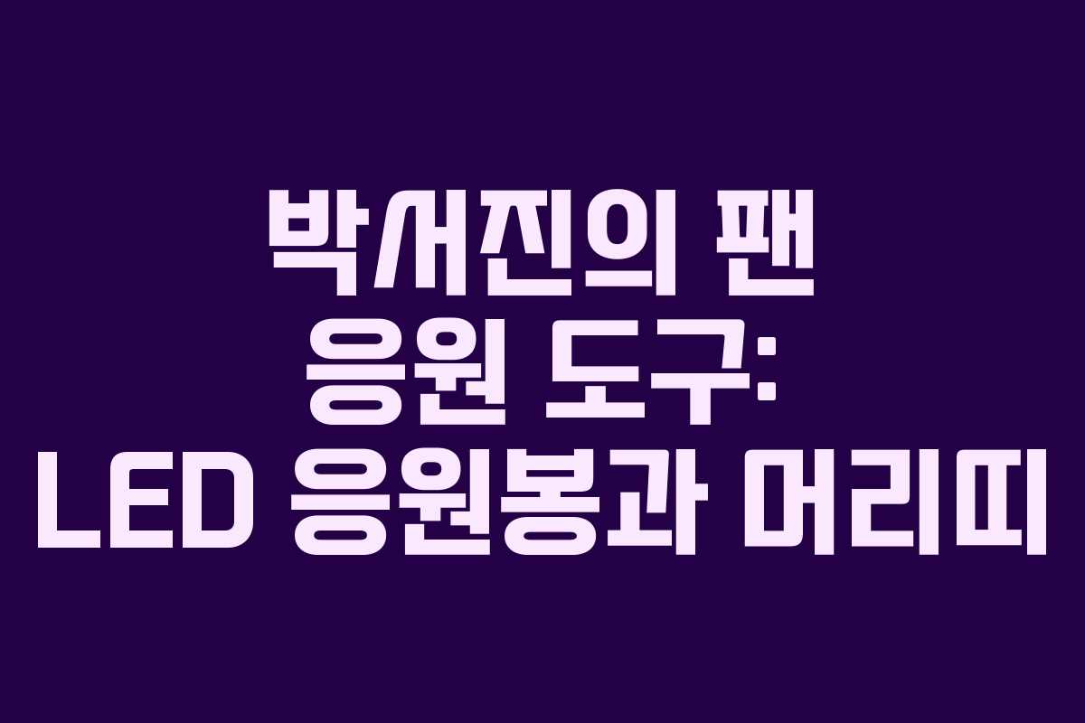 박서진의 팬 응원 도구: LED 응원봉과 머리띠 박서진의 팬 응원 도구: LED 응원봉과 머리띠