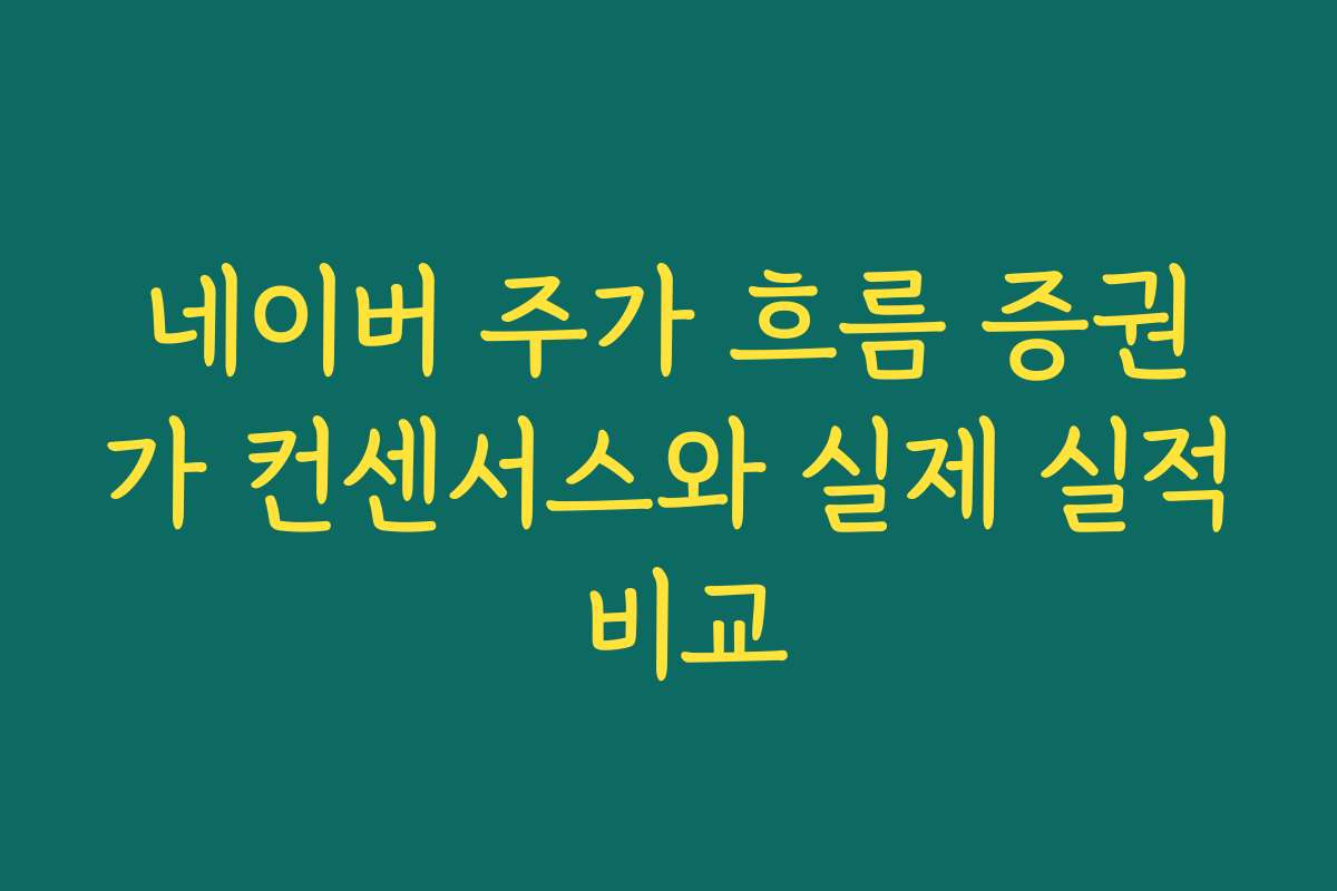네이버 주가 흐름 증권가 컨센서스와 실제 실적 비교