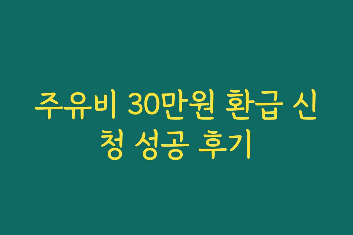 주유비 30만원 환급 신청 성공 후기