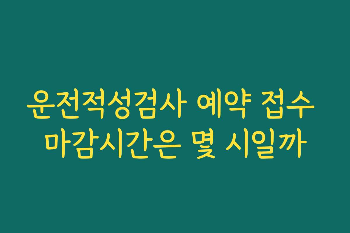 운전적성검사 예약 접수 마감시간은 몇 시일까