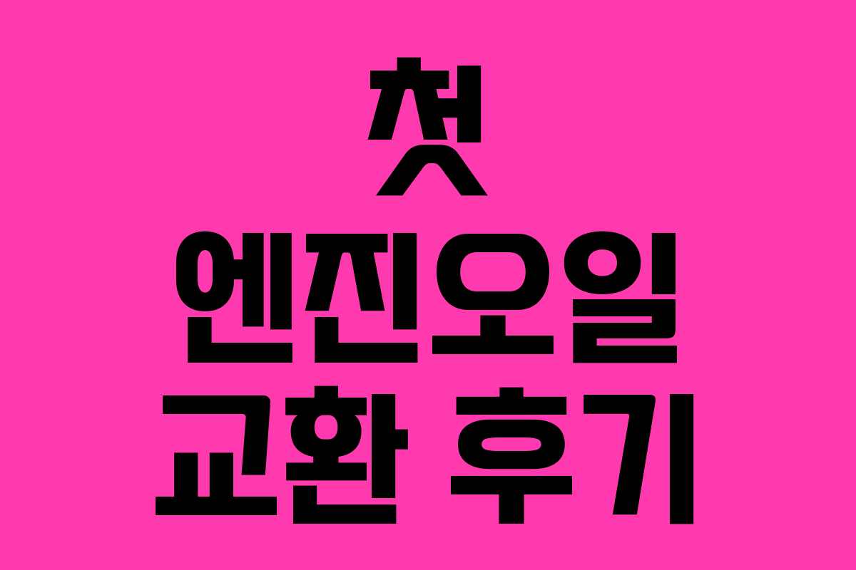 첫 엔진오일 교환 후기