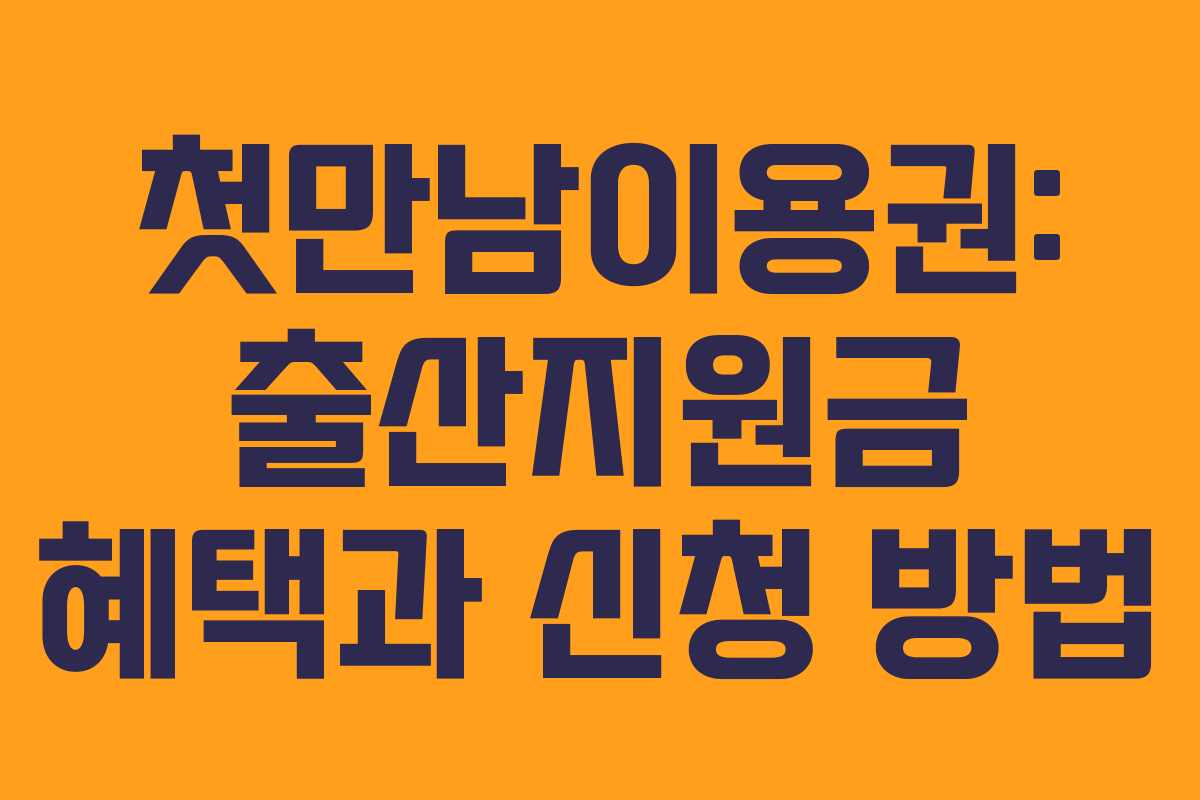 첫만남이용권: 출산지원금 혜택과 신청 방법 첫만남이용권: 출산지원금 혜택과 신청 방법