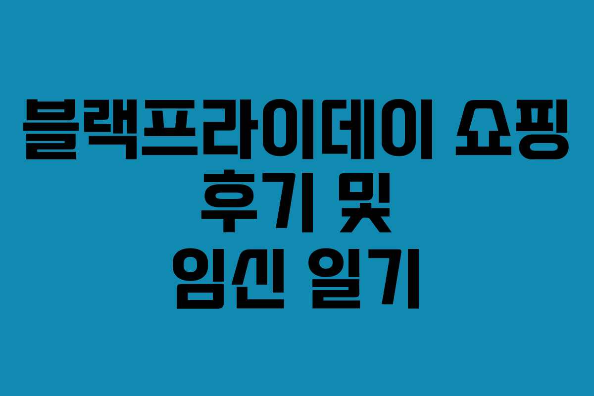 블랙프라이데이 쇼핑 후기 및 임신 일기