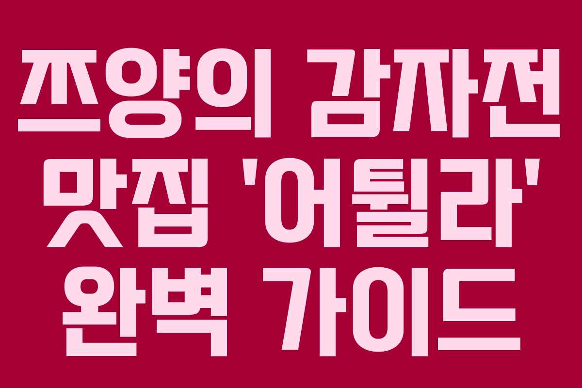 쯔양의 감자전 맛집 ‘어튈라’ 완벽 가이드