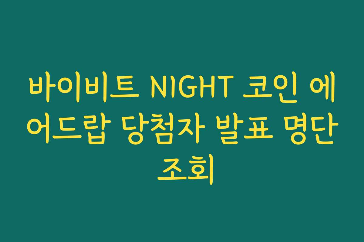 바이비트 NIGHT 코인 에어드랍 당첨자 발표 명단 조회