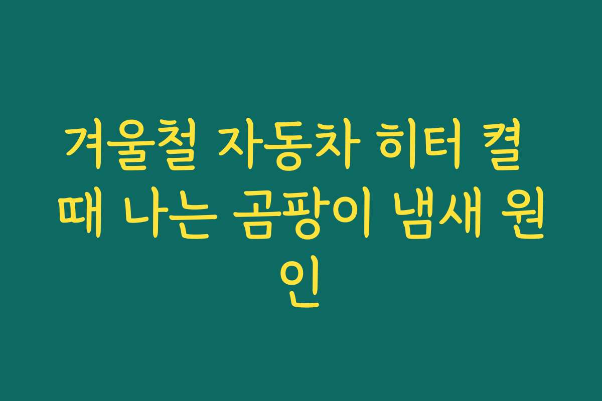 겨울철 자동차 히터 켤 때 나는 곰팡이 냄새 원인
