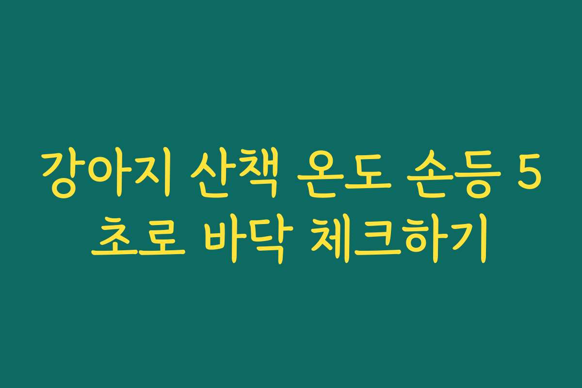 강아지 산책 온도 손등 5초로 바닥 체크하기 강아지 산책 온도 손등 5초로 바닥 체크하기