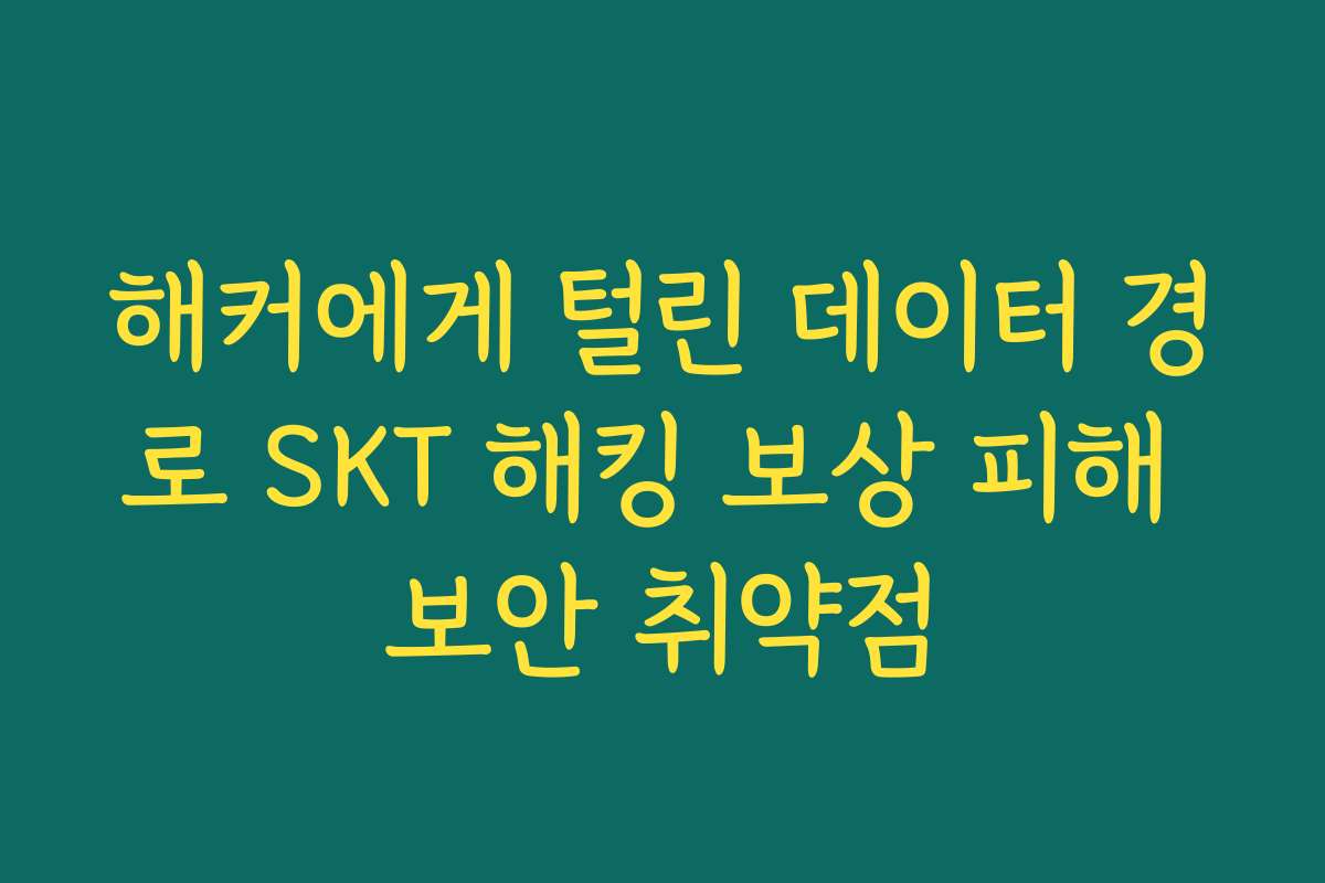 해커에게 털린 데이터 경로 SKT 해킹 보상 피해 보안 취약점