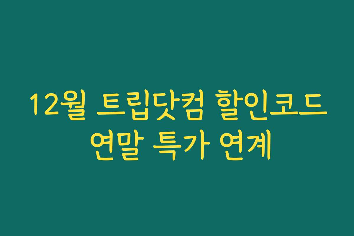 12월 트립닷컴 할인코드 연말 특가 연계