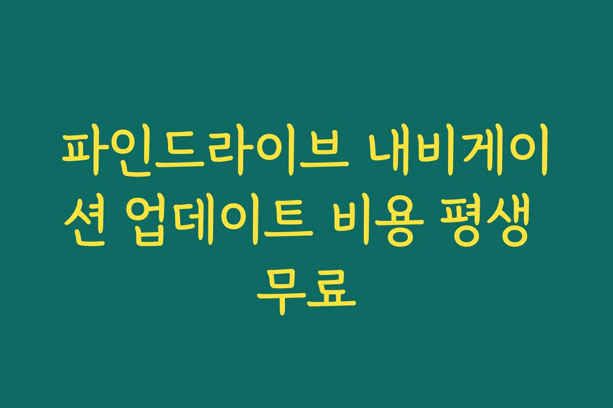 파인드라이브 내비게이션 업데이트 비용 평생 무료