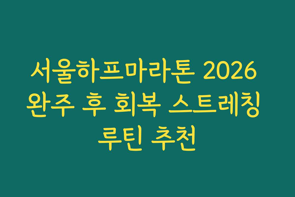 서울하프마라톤 2026 완주 후 회복 스트레칭 루틴 추천 서울하프마라톤 2026 완주 후 회복 스트레칭 루틴 추천