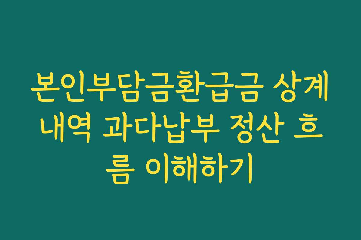 본인부담금환급금 상계내역 과다납부 정산 흐름 이해하기