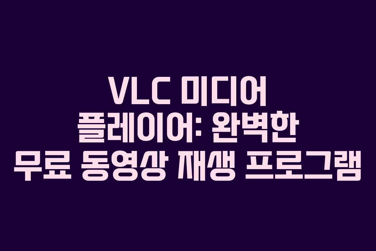 VLC 미디어 플레이어: 완벽한 무료 동영상 재생 프로그램 VLC 미디어 플레이어: 완벽한 무료 동영상 재생 프로그램
