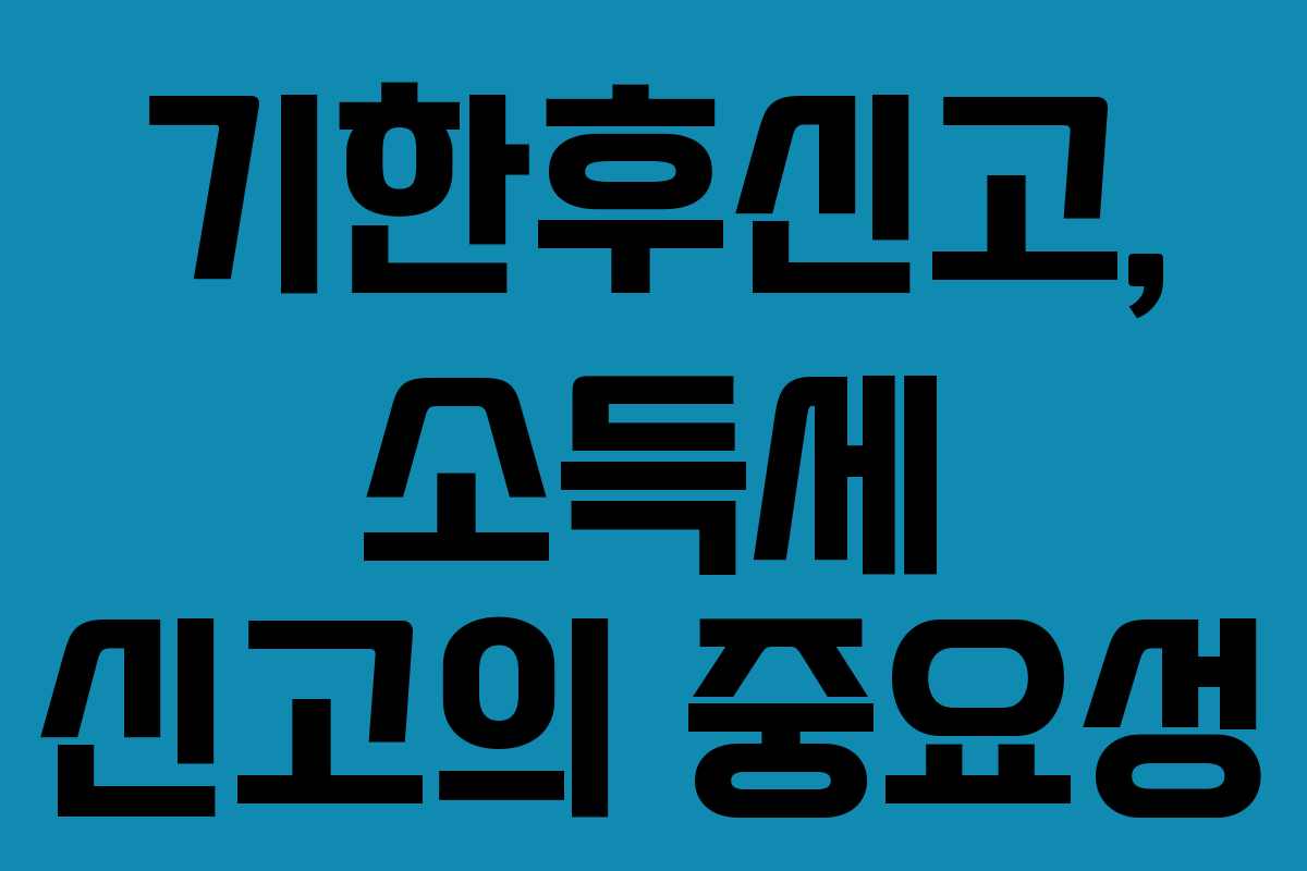 기한후신고, 소득세 신고의 중요성