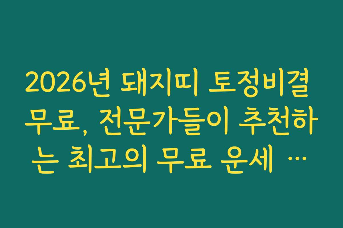 2026년 돼지띠 토정비결 무료, 전문가들이 추천하는 최고의 무료 운세 사이트 2026년 돼지띠 토정비결 무료, 전문가들이 추천하는 최고의 무료 운세 사이트