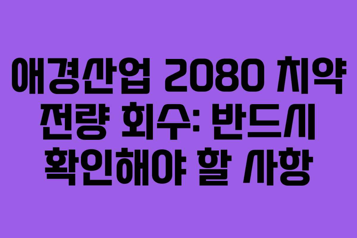 애경산업 2080 치약 전량 회수: 반드시 확인해야 할 사항 애경산업 2080 치약 전량 회수: 반드시 확인해야 할 사항