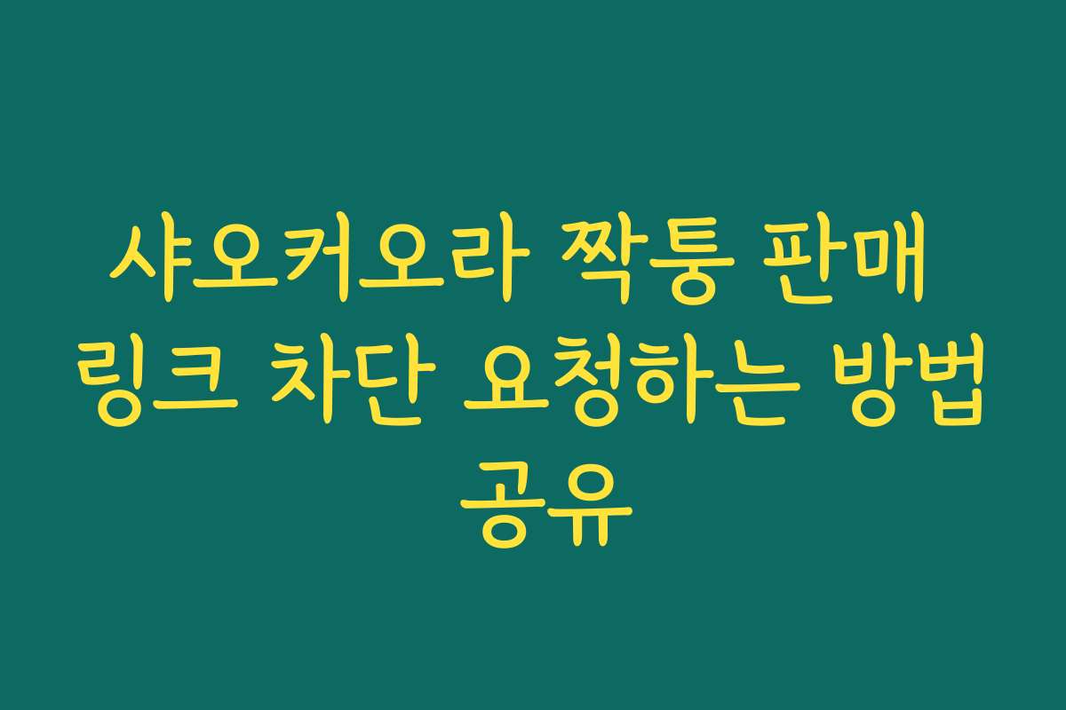 샤오커오라 짝퉁 판매 링크 차단 요청하는 방법 공유