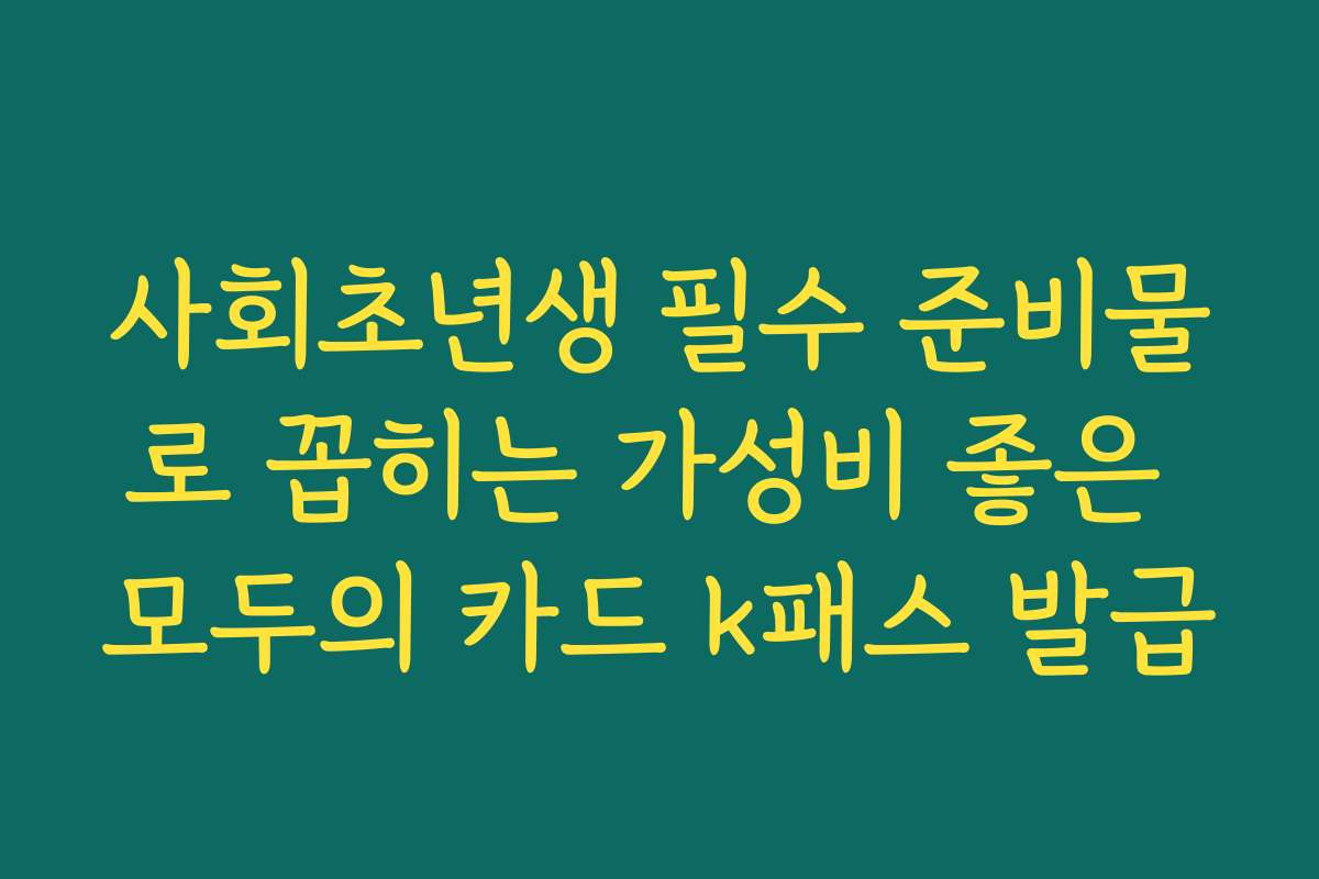 사회초년생 필수 준비물로 꼽히는 가성비 좋은 모두의 카드 k패스 발급