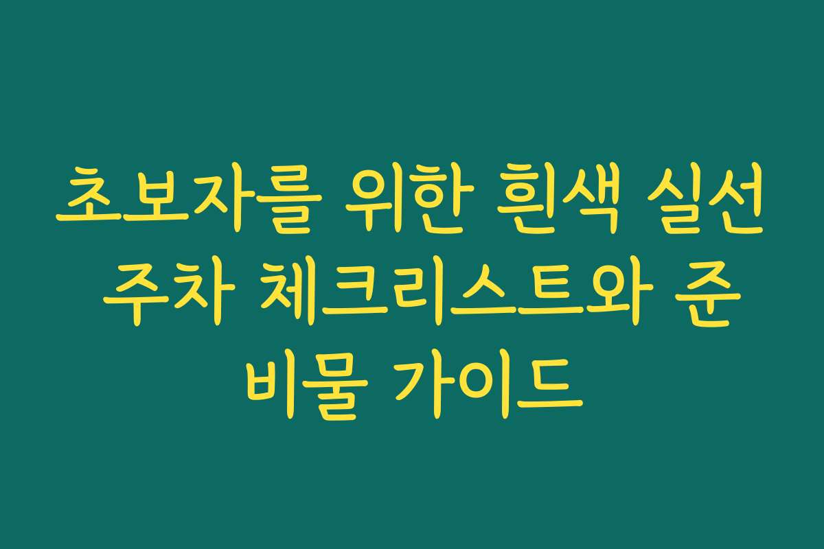 초보자를 위한 흰색 실선 주차 체크리스트와 준비물 가이드 초보자를 위한 흰색 실선 주차 체크리스트와 준비물 가이드