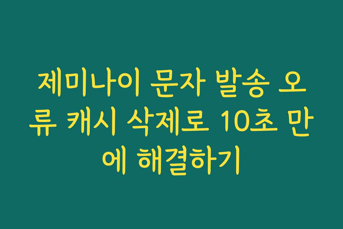 제미나이 문자 발송 오류 캐시 삭제로 10초 만에 해결하기 제미나이 문자 발송 오류 캐시 삭제로 10초 만에 해결하기