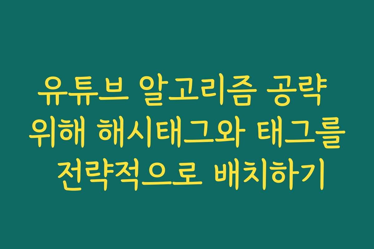 유튜브 알고리즘 공략 위해 해시태그와 태그를 전략적으로 배치하기