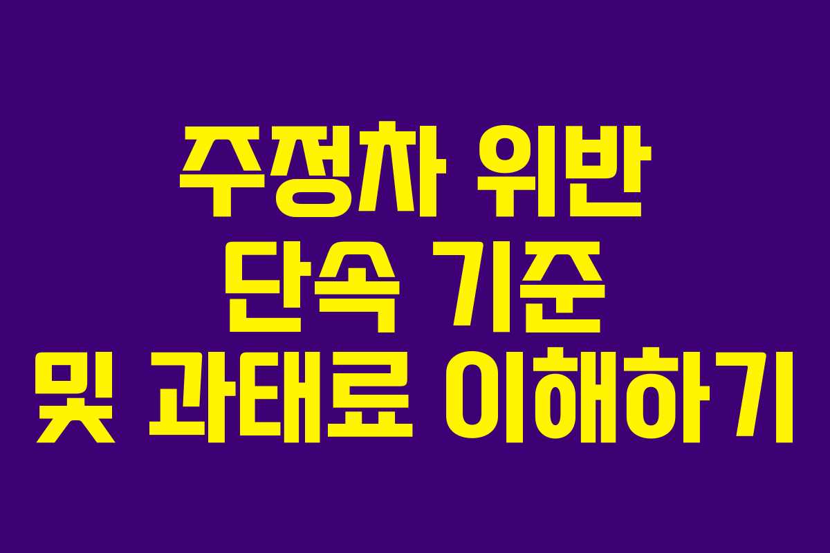주정차 위반 단속 기준 및 과태료 이해하기