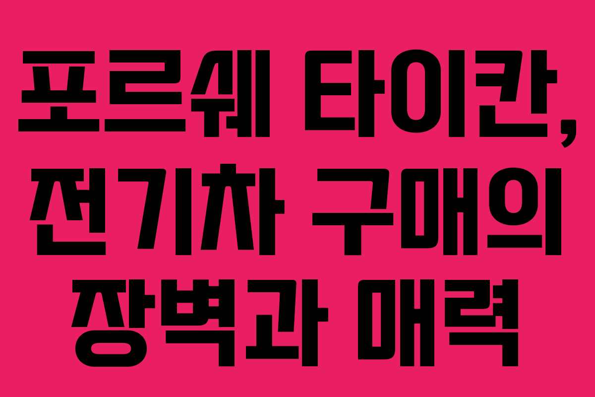 포르쉐 타이칸, 전기차 구매의 장벽과 매력