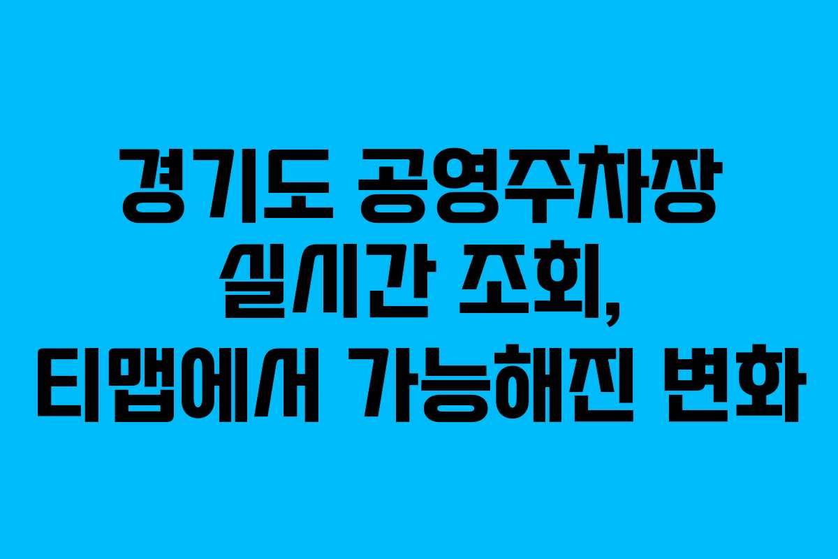 경기도 공영주차장 실시간 조회, 티맵에서 가능해진 변화