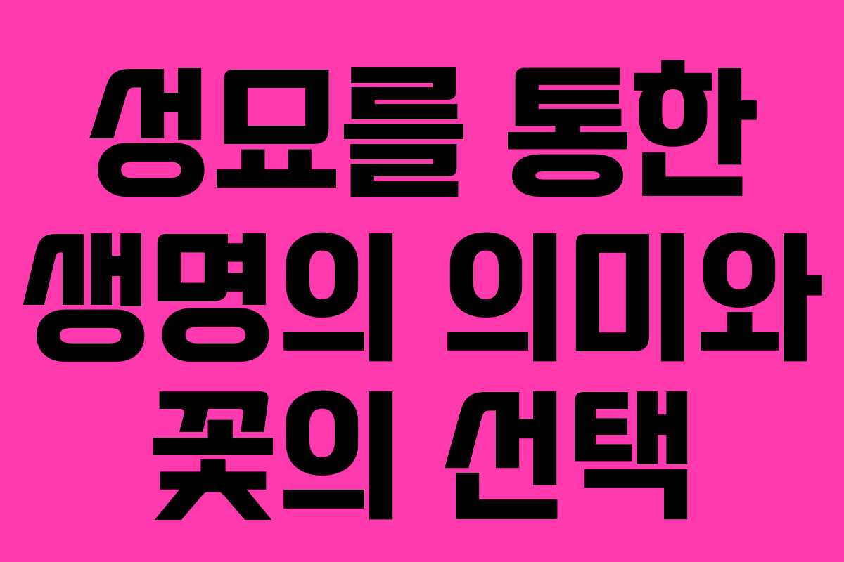 성묘를 통한 생명의 의미와 꽃의 선택