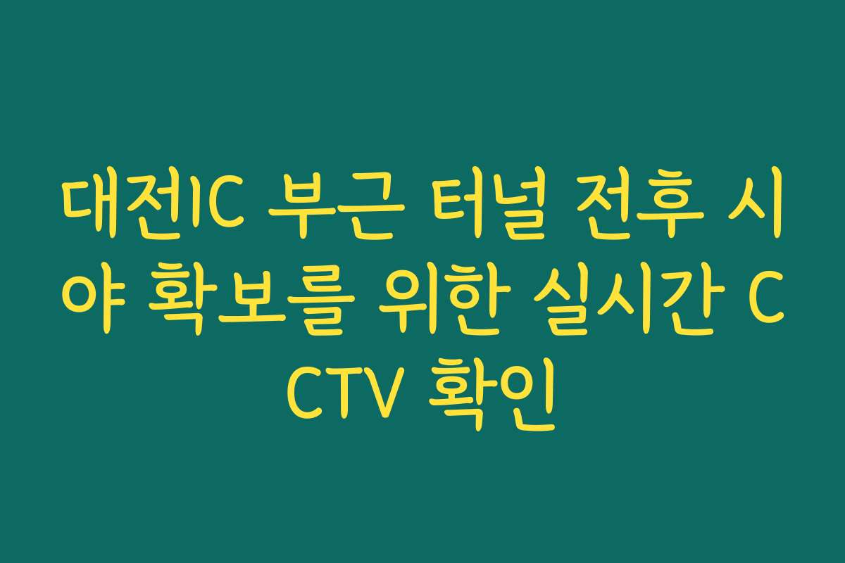 대전IC 부근 터널 전후 시야 확보를 위한 실시간 CCTV 확인 대전IC 부근 터널 전후 시야 확보를 위한 실시간 CCTV 확인