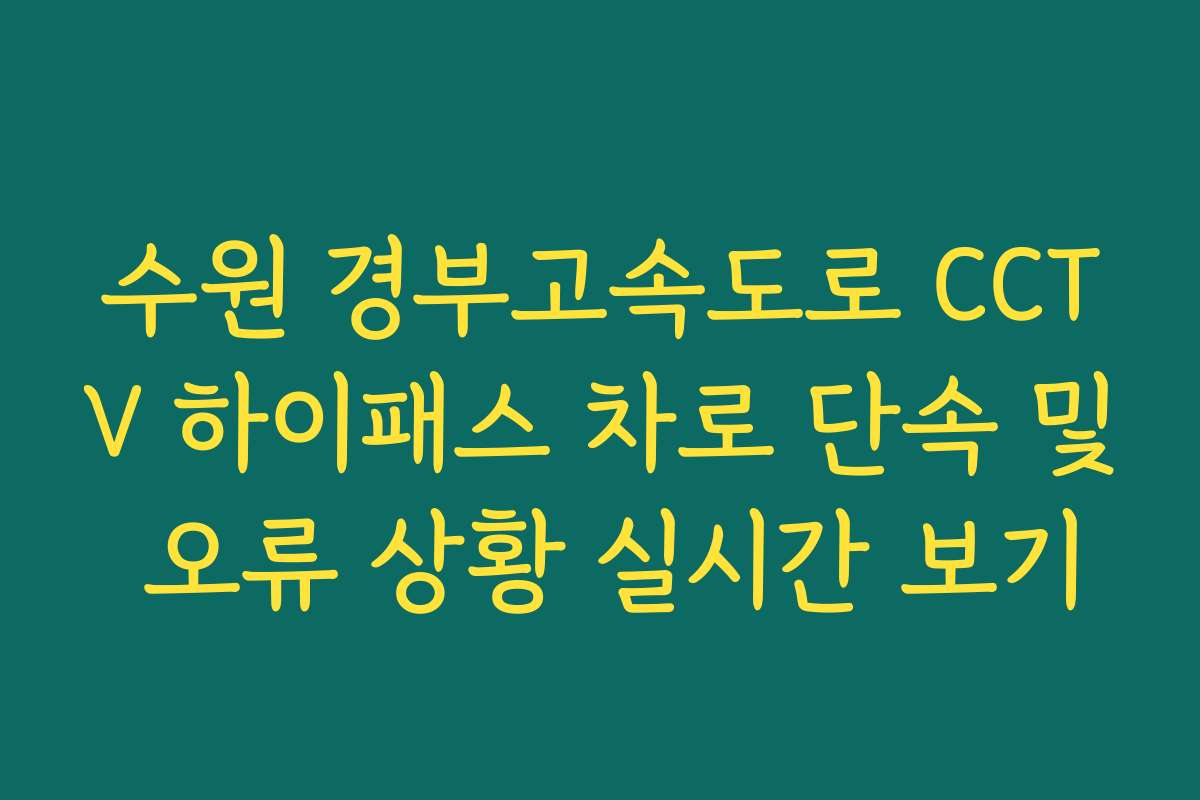 수원 경부고속도로 CCTV 하이패스 차로 단속 및 오류 상황 실시간 보기 수원 경부고속도로 CCTV 하이패스 차로 단속 및 오류 상황 실시간 보기