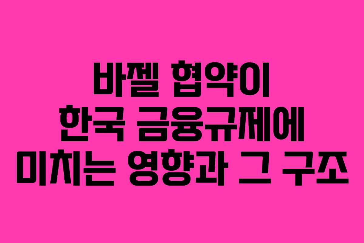 바젤 협약이 한국 금융규제에 미치는 영향과 그 구조